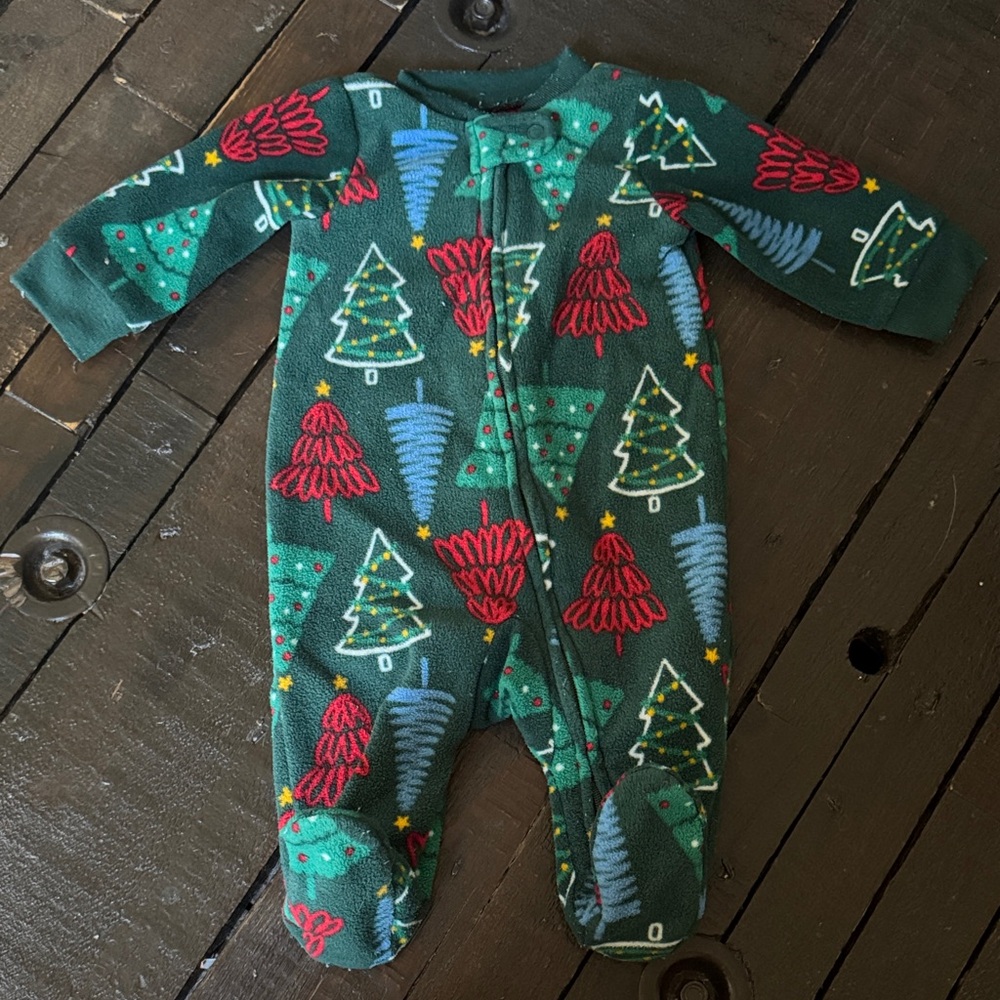 Carter's Green Holiday Tree Footie
